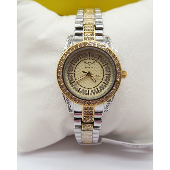 Invicta Wildflower I 69064 Womens 32mm Two Tone Crystal Accented Watch NEW main image 10